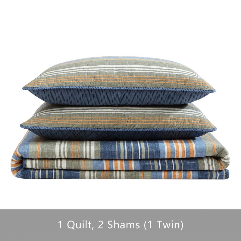 Eddie Bauer - Twin Quilt Set, Reversible Cotton Bedding with Matching Sham, Home Decor for All Seasons (Yakima Green, Twin) - Image 5